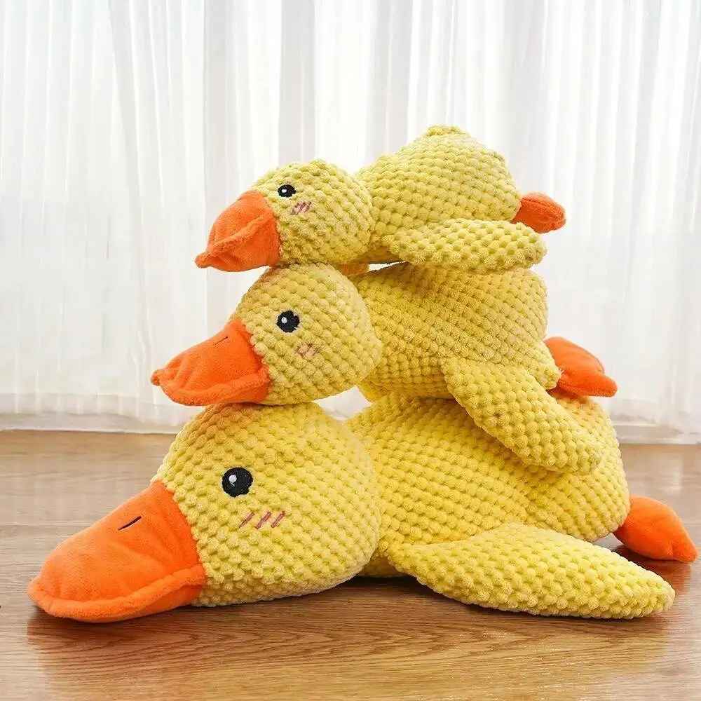 Home pet plush toy dog calming duck companion sleeping duck toys chew toy durable squeaky for puppy pet teeth cleaning chew pet toy