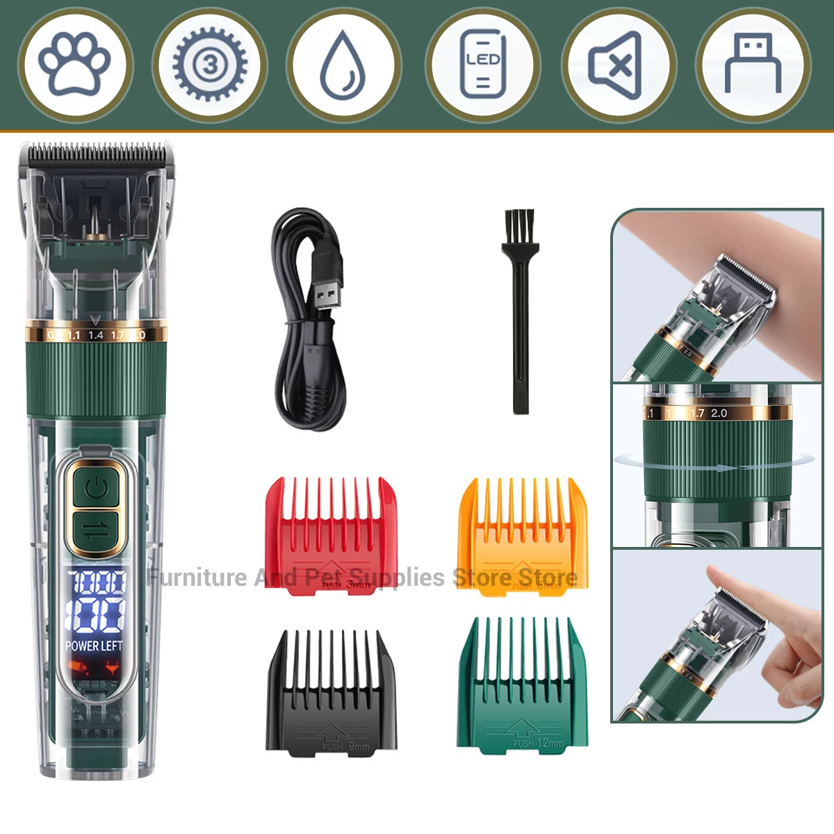 cat dog hair clipper electrical professional hair clipper for pets silent hair cutter usb rechargeable pet grooming clipper set cat dog hair clipper electrical professional hair clipper for pets silent hair cutter usb rechargeable pet grooming clipper set